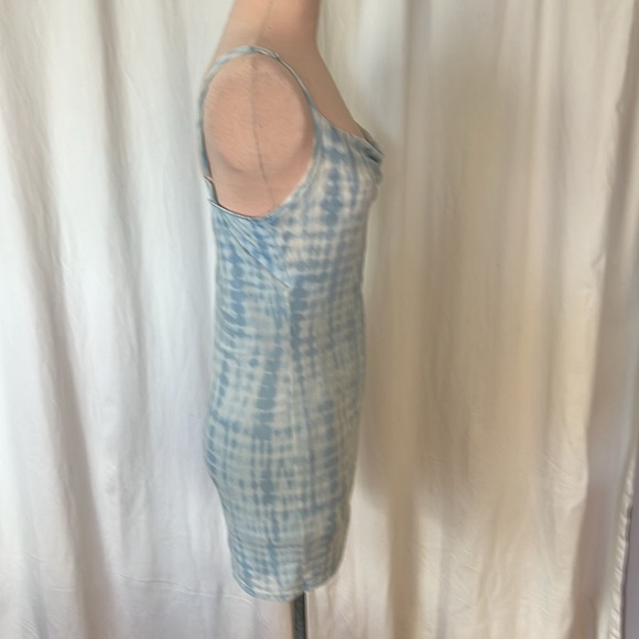 Forever 21 Mini Dress  Blue White Lined Stretch  Tye Dye Pattern - Picture 4 of 8